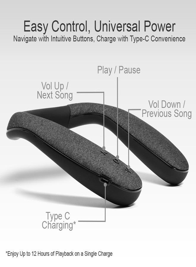 HomeSpot JY508 Wireless Neckband Speaker - 3D Stereo Sound, 12 Hrs Play Time, Low Latency for Gaming/TV, Type-C Quick Charging, Wearable Speaker for Home, Office, and Outdoors - Image 3